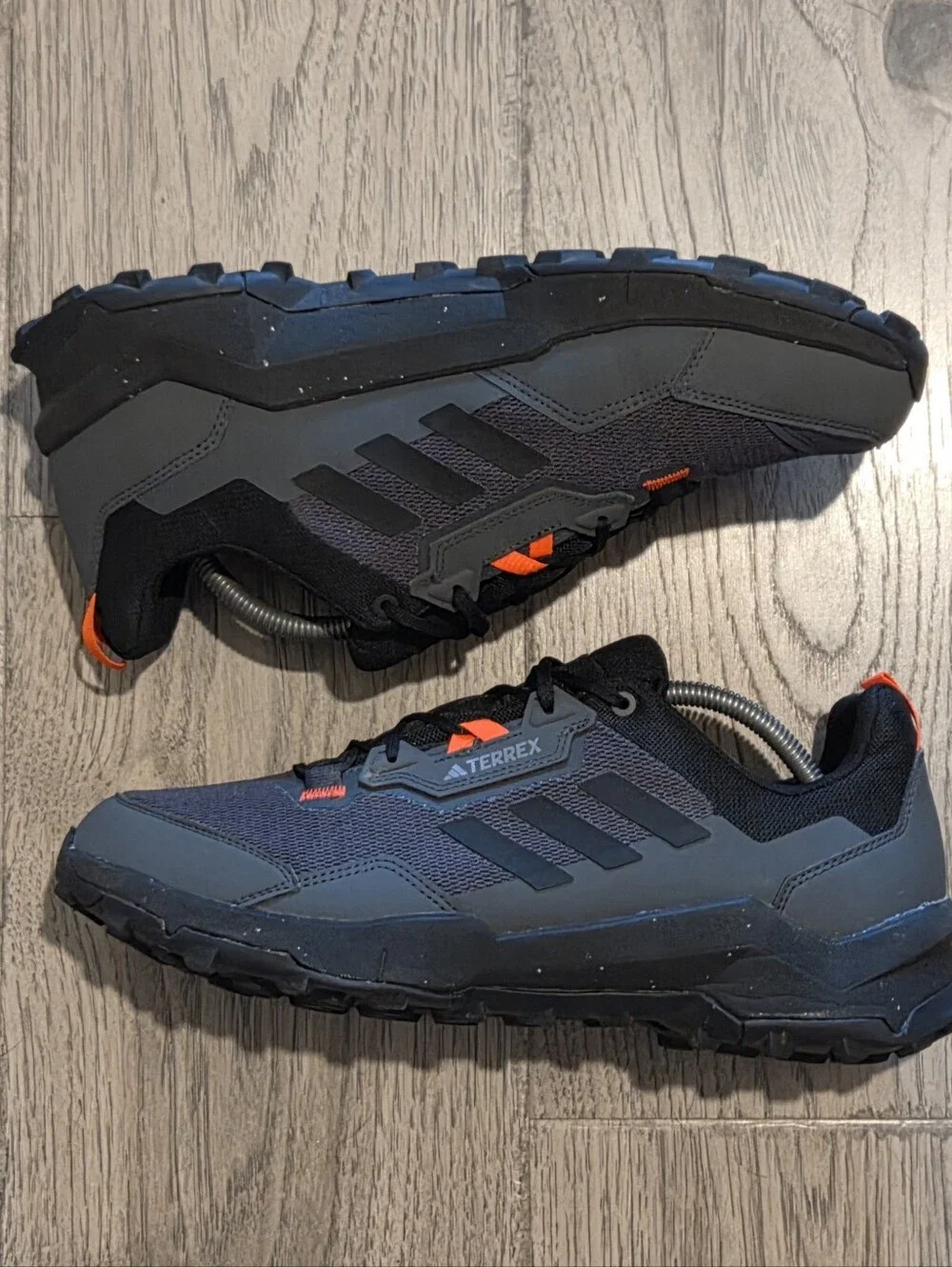 adidas Terrex AX4 Trail Hiking Shoes Sneakers - Grey & Solar Red - Size 12 Men's